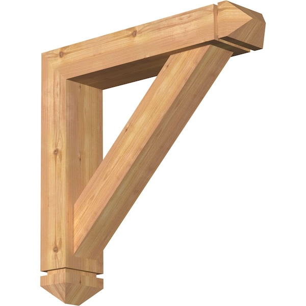 Ekena Millwork Traditional Arts and Crafts Smooth Bracket w/ Offset Brace, Western Red Cedar, 5 1/2"W x 26"D x 26"H BKT0604X26X26TRA03SWR - main